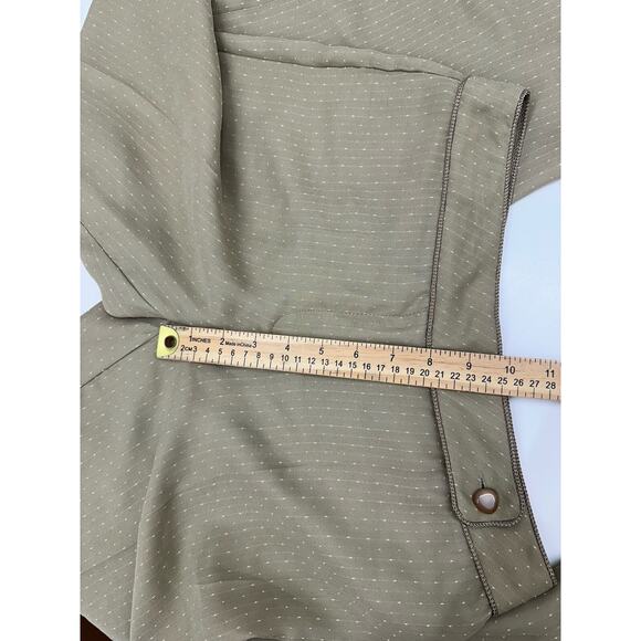 Sag Harbor Womens Blazer Pants Suit Set Size 4 Petite Tan Pink Button Up - Picture 15 of 16